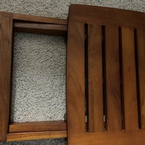 Teak folding shower chair - like new